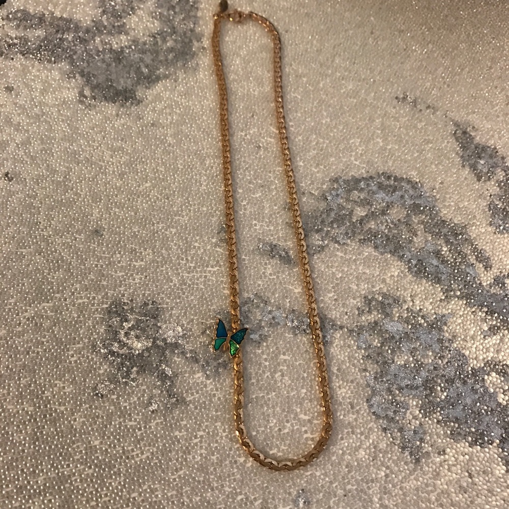Gold Butterfly Choker Necklace
